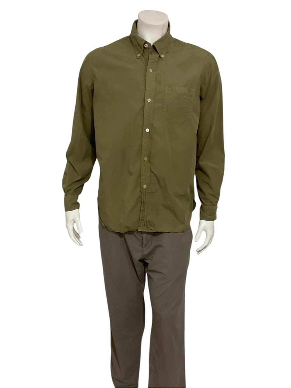 Buck Mason Men’s Olive Green Button Shirt